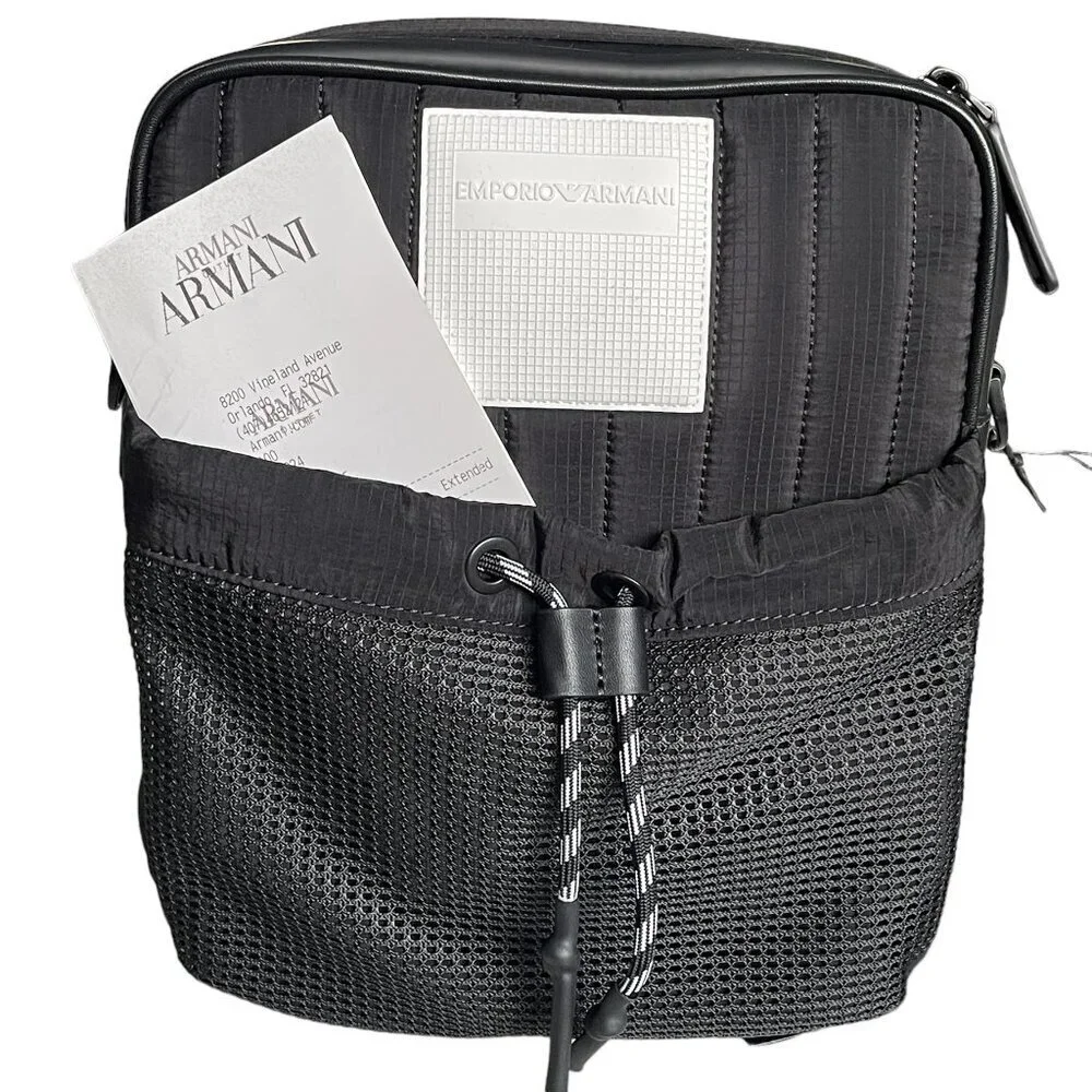 Emporio Armani Black Nylon Messenger Bag. Shoulder‎ Bag, NWT